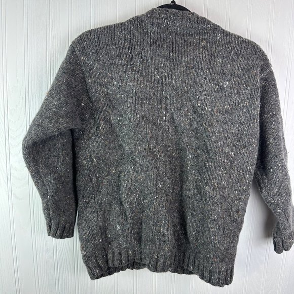 Rathlin Hand Loomed in Ireland size medium Gray Cardigan - Picture 2 of 4